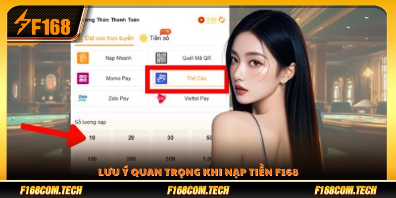 Lưu ý giúp giao dịch nạp tiền F168  an toàn